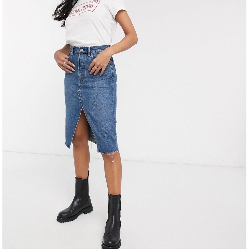Levi's Deconstructed Midi Skirt With Front Split